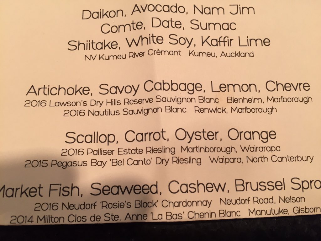 <a href="/PegasusBayWine/">Paul Donaldson</a> Absolutely had Bel Canto &amp; <a href="/PalliserWines/">Palliser Wines</a> Riesling matched with the pictured