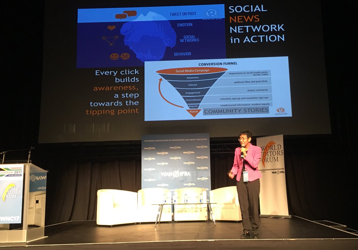 pfeifferreport's tweet photo. The amazing @mariaressa talking about weaponizing the internet. Fascinating @rapplerdotcom #WNC17 https://t.co/KD5qsSGgmF