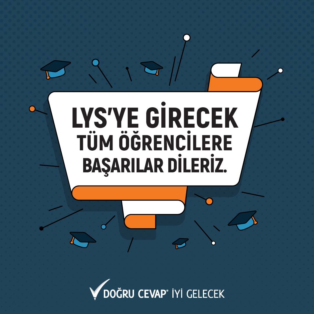 Doğru Cevap hafta sonu gerçekleşecek olan LYS1 ve LYS4'te öğrencilere başarılar diler.#DoğruCevap #ÜmraniyeDoğruCevap #lys2017 #başarılar