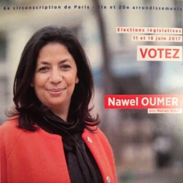 11 juin: votez <a href="/NawelOumer/">Me Nawel Oumer</a>, élue locale d'expérience,femme de conviction,nouvelle génération à l'AN,un atout #circo7506 #legislatives2017