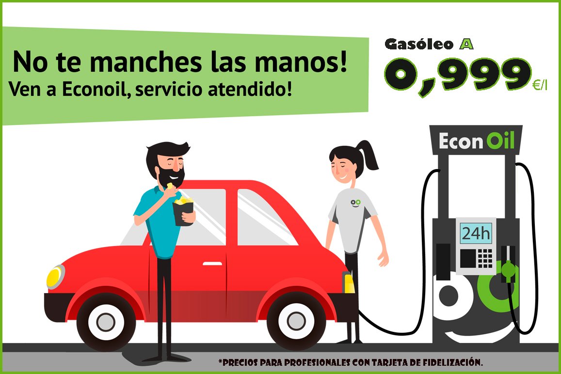 Econoil's tweet photo. Autónomos y Profesionales ¡Ya estamos por debajo del euro! 😉
Disfruta de descuentos directos en cada consumo https://t.co/RF1Q2WUEMe
#Jerez https://t.co/1PLRwIUP0i