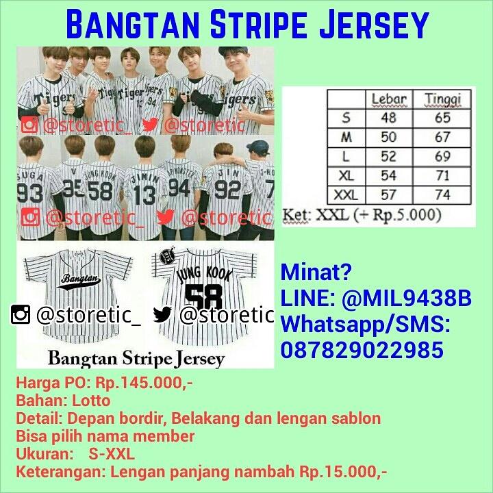 storetic's tweet photo. PO sd 28 Juni 2017 Bangtan Stripe Jersey Rp.145.000 Minat? Chat ke LINE: @MIL9438B (Pakai @ ya) https://t.co/xDMv4Qwasb