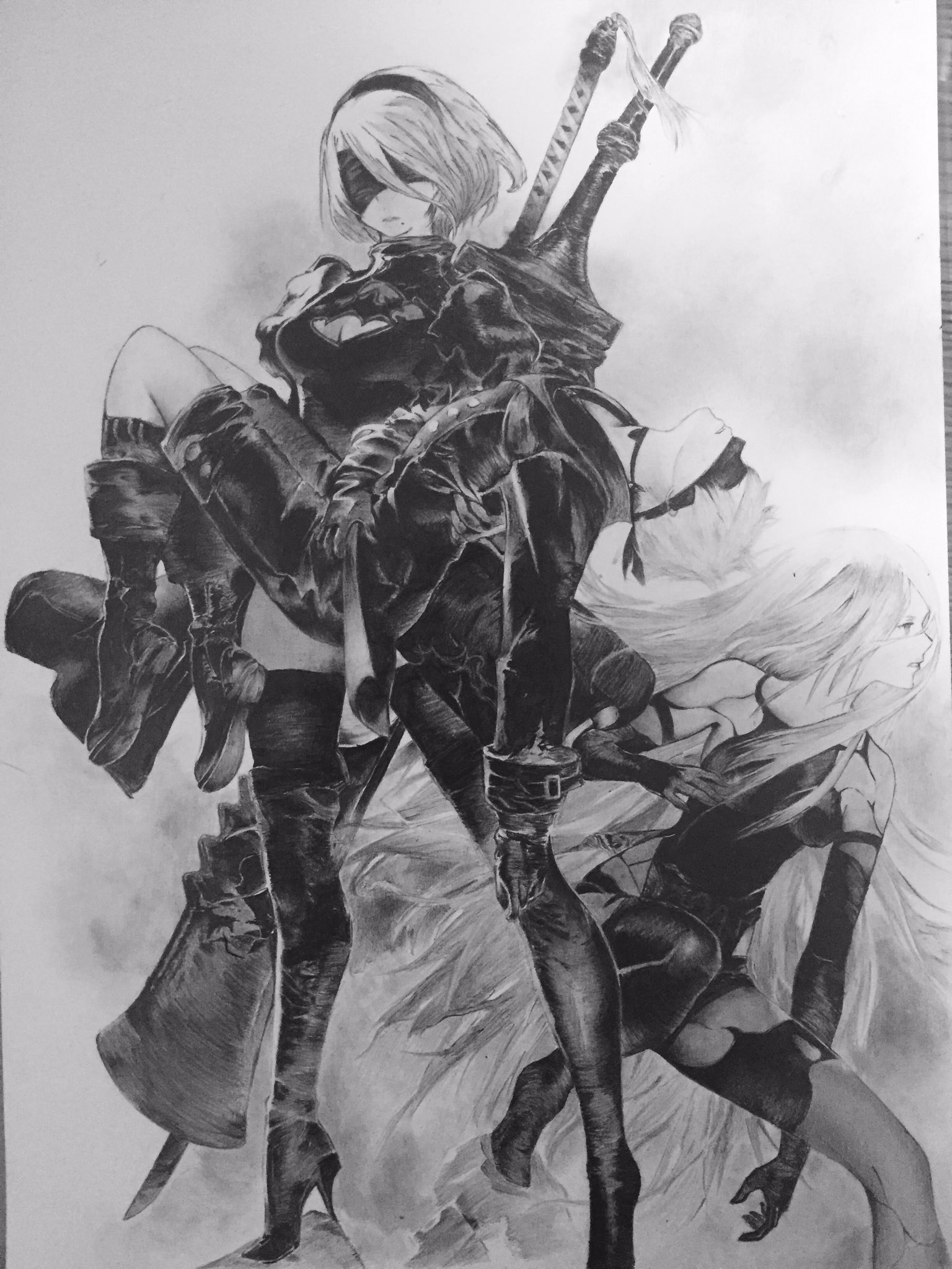 うーる Nier Automata 模写 ニーアオートマタ うまいと思ったらrt T Co Xbw8c7eiyb Twitter