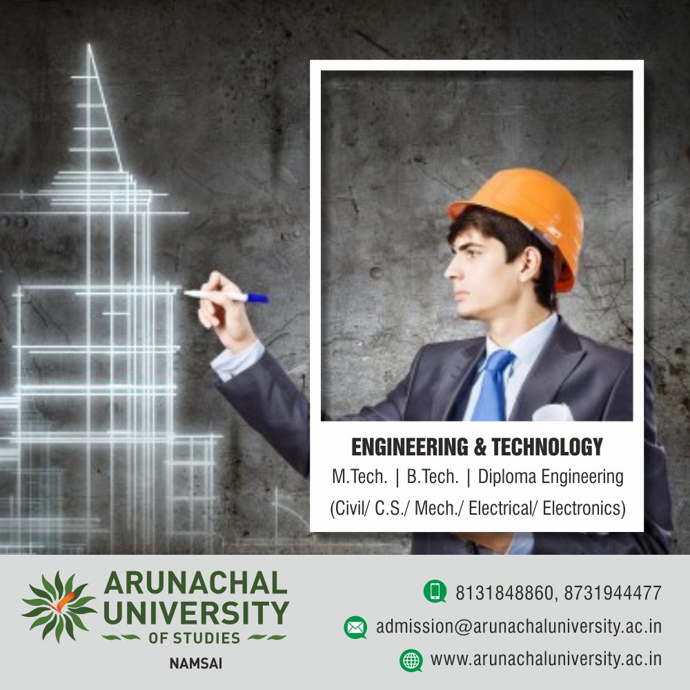 ArunachalUniver's tweet image. The Admission have been started for Bachelor of Technology
#BachelorofTechnology #AusNamsai #Aus