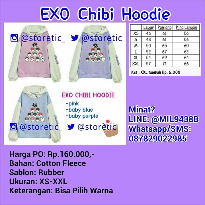 storetic's tweet photo. PO sd 28 Juni 2017 EXO Chibi Hoodie Rp.160.000 Minat? Chat ke LINE: @MIL9438B (Pakai @ ya) https://t.co/v9LhXyg1cG