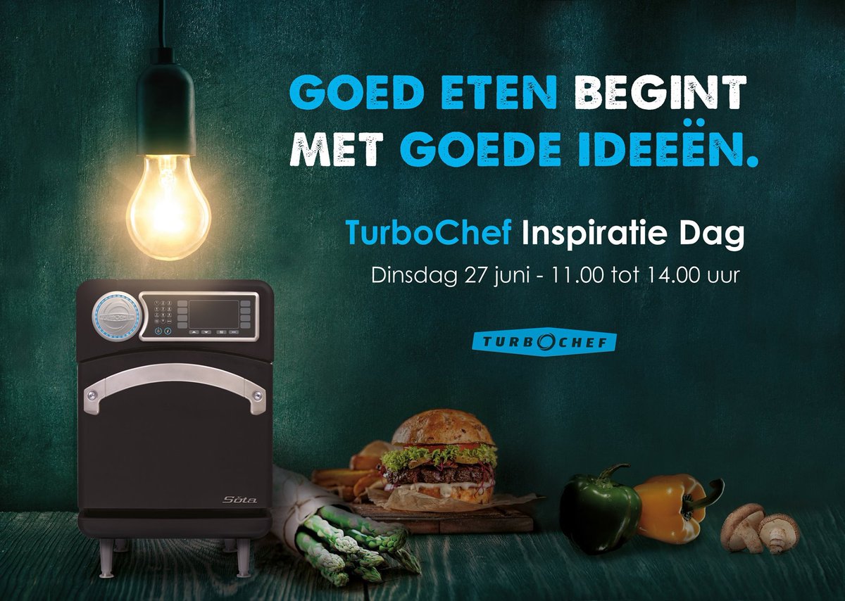 Kom naar de TurboChef inspiratie dag: Schrijf je in voor deze leuke, leerzame en lekkere dag! bit.ly/2qjpCxK