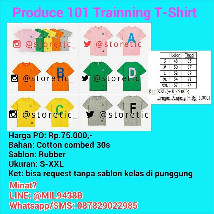 storetic's tweet photo. PO sd 28 Juni 2017 Produce 101 Trainning T-shirt Rp.75.000 Minat? Chat ke LINE: @MIL9438B (Pakai @ ya) https://t.co/Sh3hHnpafj