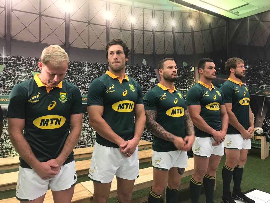 antonnies's tweet photo. #Springboks players donning the new jersey https://t.co/wMDRnFDVxW