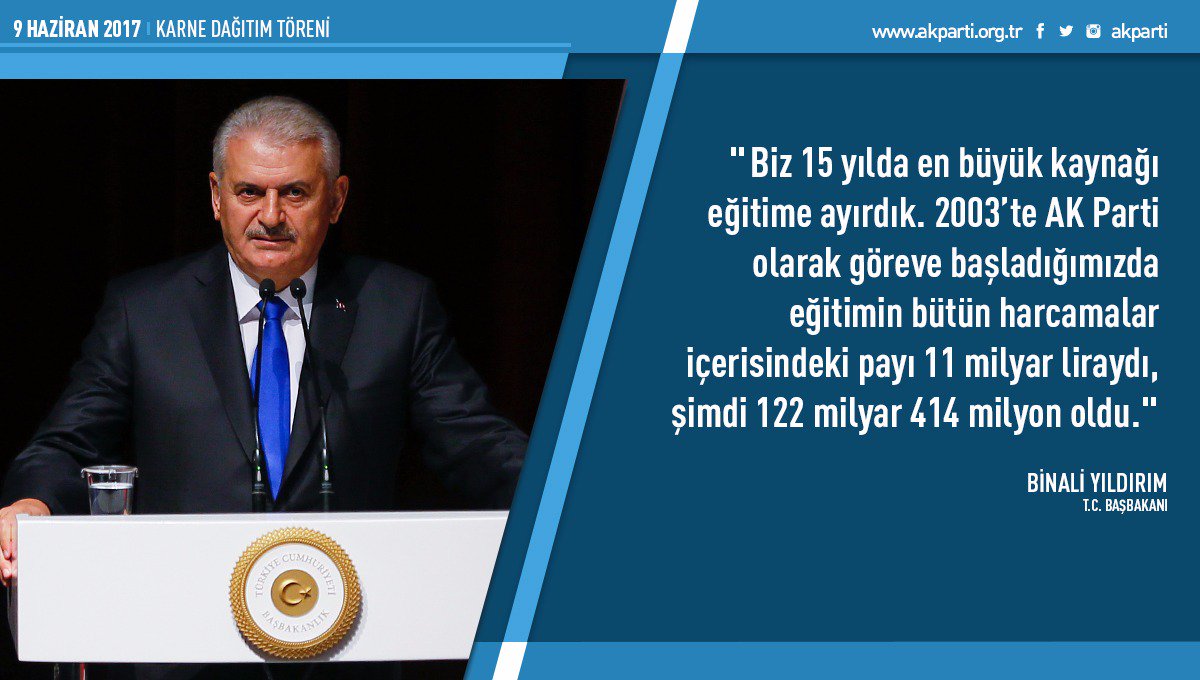 "Biz 15 yılda en büyük kaynağı eğitime ayırdık."