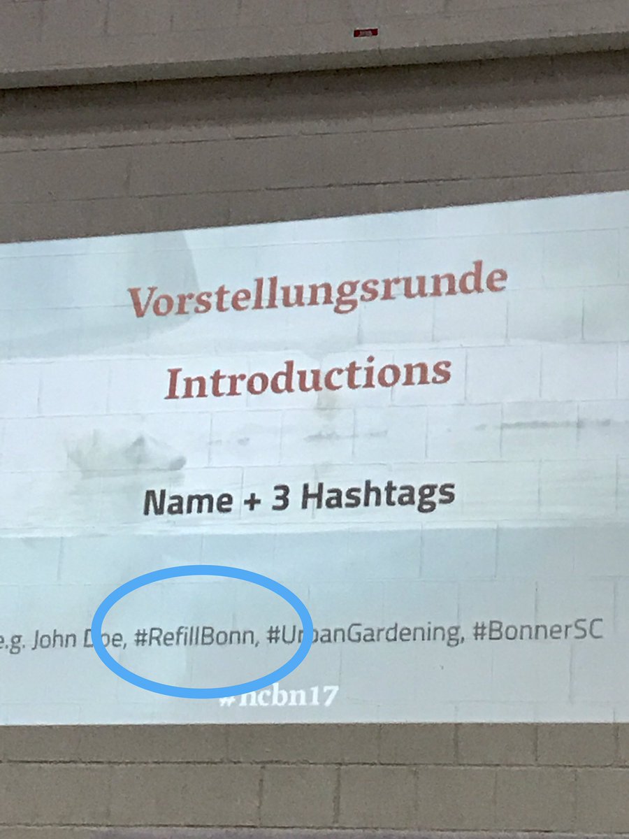 Schon in der Vorstellungsrunde vertreten...Läuft! I💧BN #ncbn17 #RefillBN