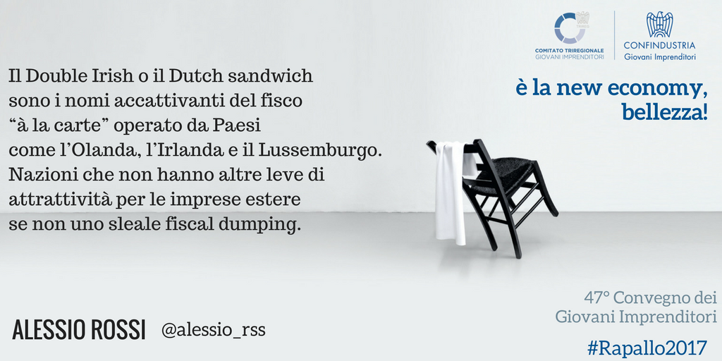 La fiscalità a livello internazionale legata alle aziende della new economy è una questione ancora irrisolta #Rapallo2017
