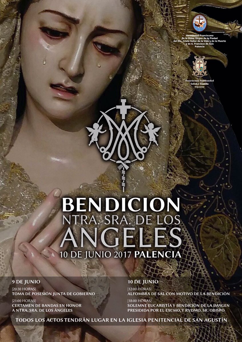 Este fin de semana, nuestra Hdad. amadrinará la bendición de la imagen de Ntra. Sra. de los Ángeles de @Hdad_Piedad_Pal