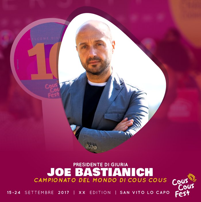 Cous_Cous_Fest's tweet photo. Un grande ospite per celebrare la XX edizione del #CousCousFest ☮. Presidente di  del #CampionatoDelMondoDiCousCous sarà @Jbastianich ! https://t.co/n3ChLUa9q6