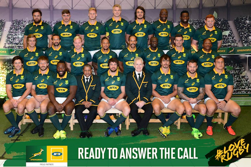 Springboks's tweet photo. The dawn of a new era...The Springbok team to face France at Loftus Versfeld tomorrow. #LoveRugby @MTNza https://t.co/QEeDEfkufK