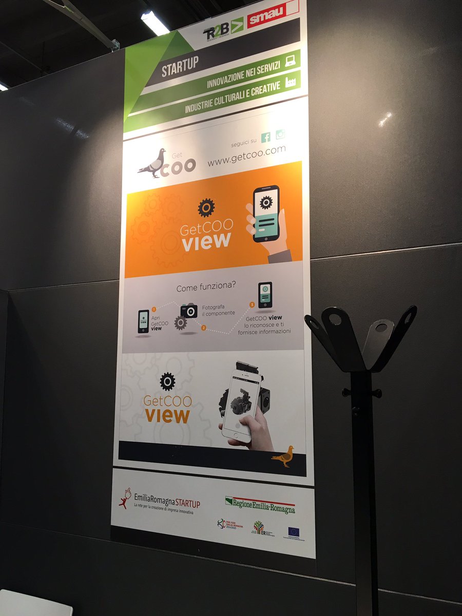 erstartup's tweet photo. Allo stand D11 la #startup #GetCoo vincitrice del #premio Lamark a #R2B2017 con il suo #algoritmo di #riconoscimento #fotografico #turismo https://t.co/N8PBwmYfJj