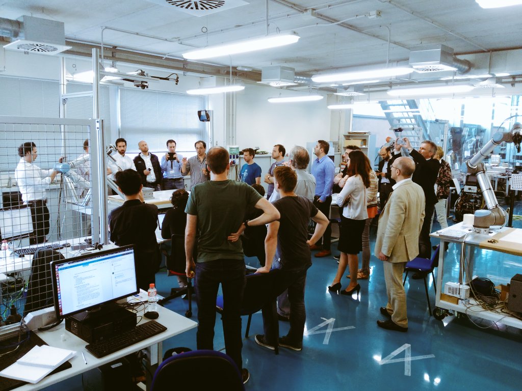 FourByThree_PRJ's tweet photo. Project partners get to see the results of a successful #IntegrationCamp at @IK4_TEKNIKER. Andrea from @CNRPst guides the 1st demo. https://t.co/FeyKgJYh7z