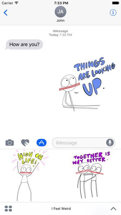 Do you Feel Weird? #IFeelWeird - check out our new iMessage app here: apple.co/2rTajLK