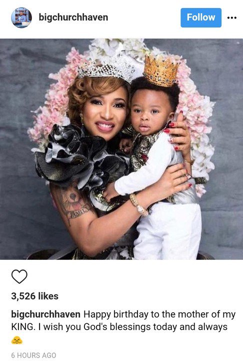  Happy Birthday To The Mother Of My King  Tonto Dikeh s Husband, Churchill  