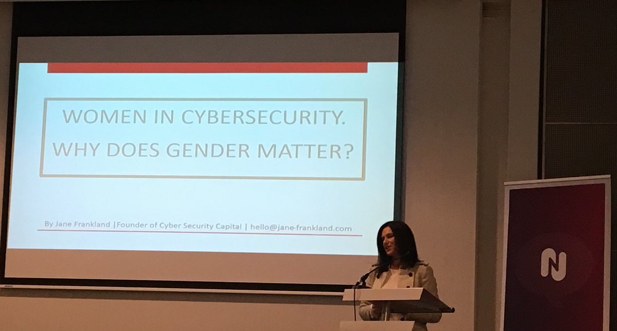 Women in cyber security talk by @JaneFrankland #InfoSec_Dialogue