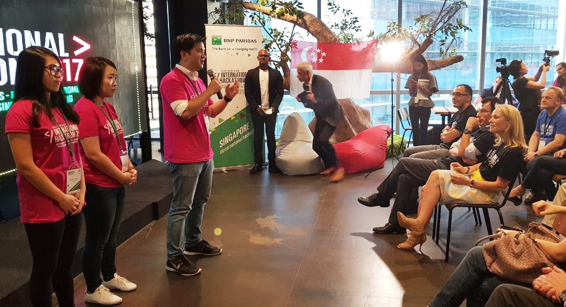 BNPP_Wealth's tweet photo. Live from #InternationalHackathon in Singapore 🇸🇬: once introduced, the startups are already at work! Good luck to all! @BNPParibasAPAC https://t.co/o2GhXicPWM