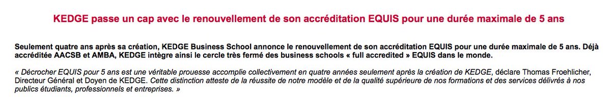 espaceprepas's tweet photo. Bravo @KedgeBS qui vient de décrocher la réaccréditation #EQUIS pour la durée maximale de 5 ans. 👍 https://t.co/3revoBuzGM