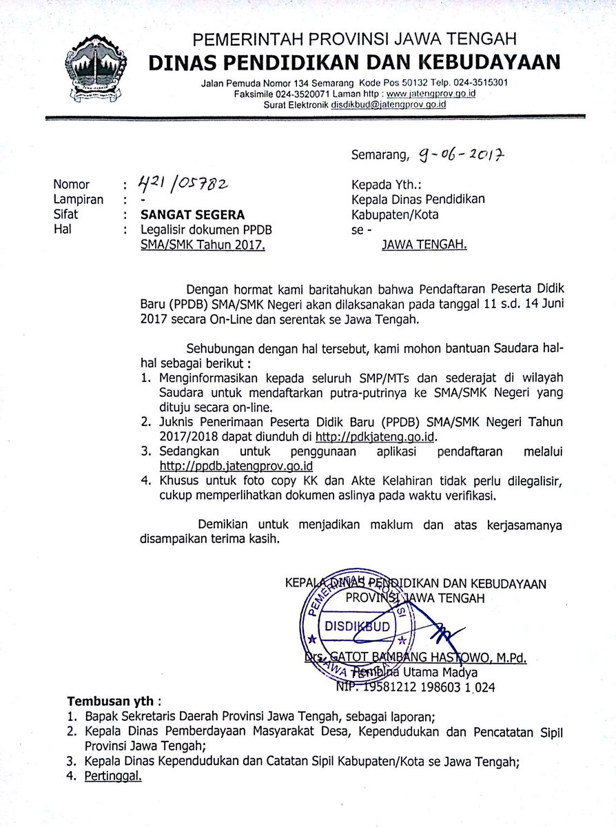 Kop Surat Dinas Pendidikan Provinsi Jawa Tengah - Contoh ...
