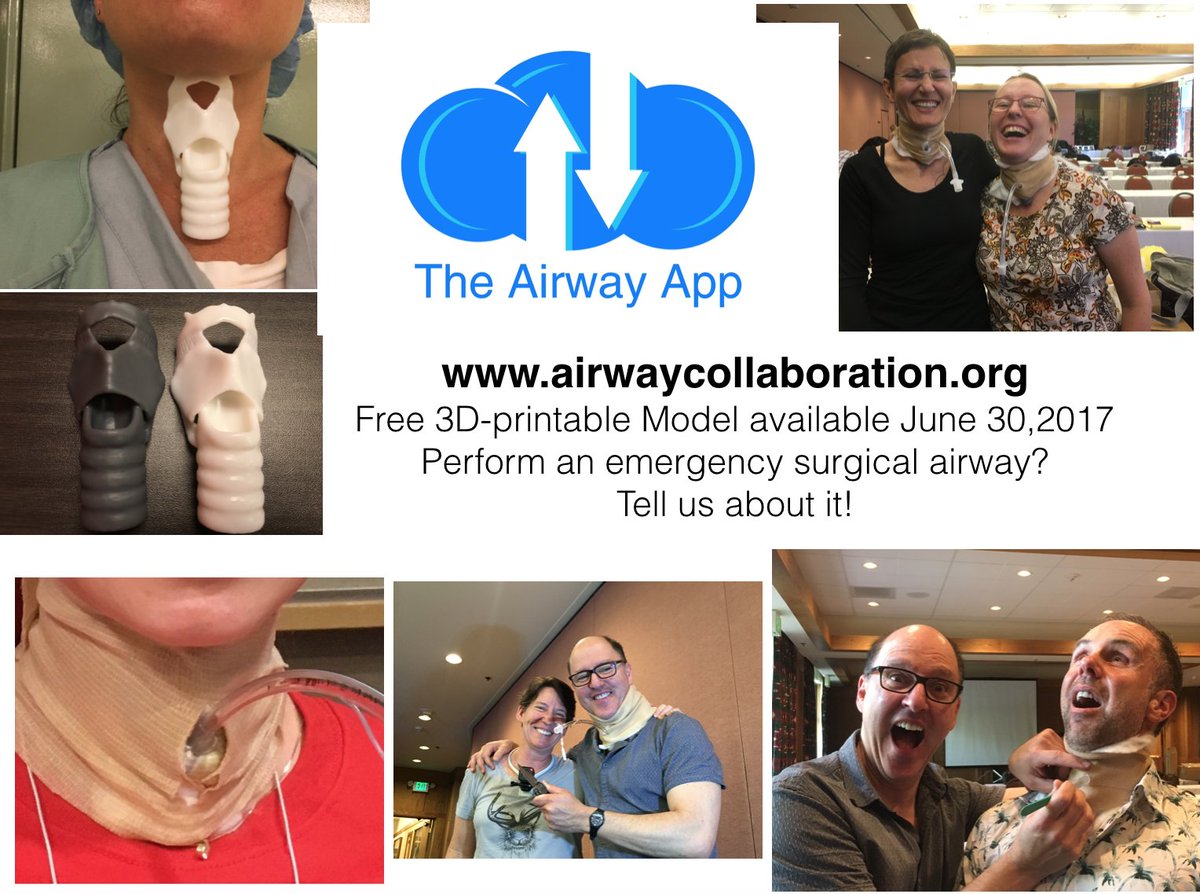 Happy 1st Birthday <a href="/theairwayapp/">TheAirwayApp</a> ! 3D-printable model available June 30,2017
If you perform a surgical airway, tell us about it!
#FOAMed