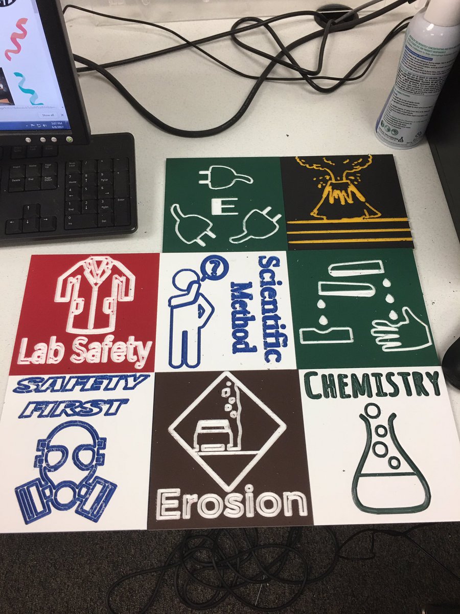 CloverKrystal's tweet photo. @chmscoyotes 7th grade science mural coming along! #xcarve #7thgradesciencerocks! https://t.co/yiMIckRztS