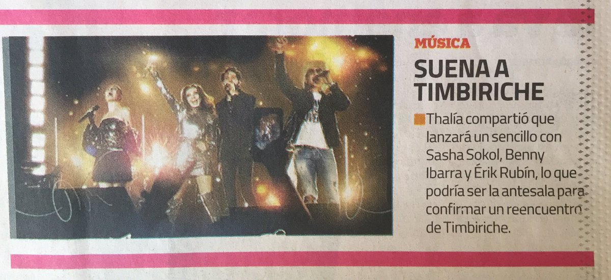 VidaTimbiriche's tweet photo. "Suena a #Timbiriche " @thalia @SashaBennyErik (Junio,2017) #JuntoATi https://t.co/1FbkDok233