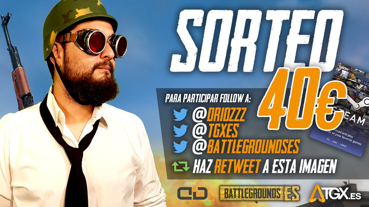 DriDGG's tweet photo. SORTEO de 40€ de Steam con motivo de #ChickenArena 😱

➡️Follow @DriDzZz
➡️Follow @TGXes
➡️Follow @BattlegroundsES
➡️RT
Finaliza 16/06 https://t.co/M0tf0cY4HP