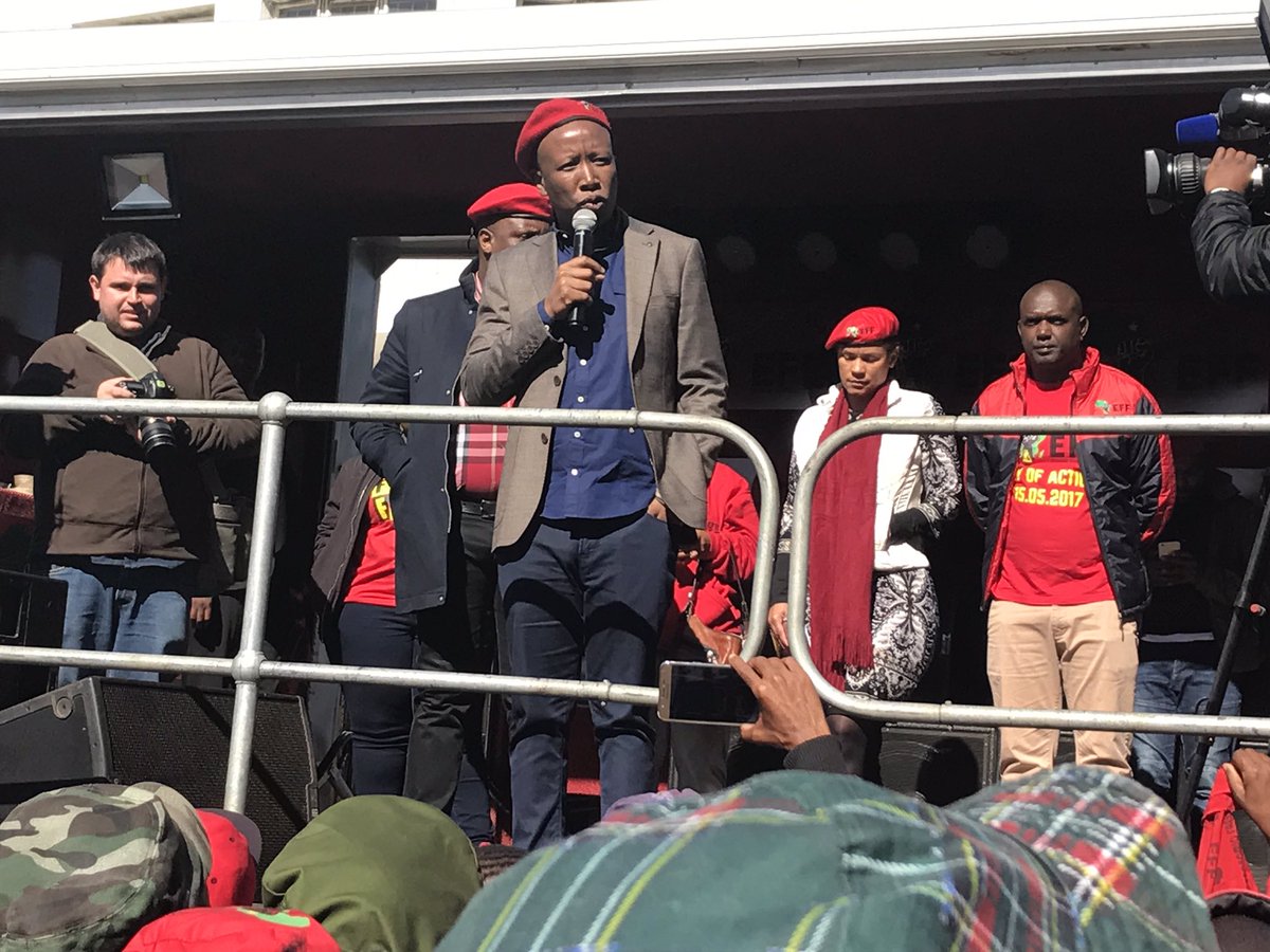 ewnreporter's tweet photo. #EFFTransnet Julius Malema has successfully opened a criminal case against Malusi Gigaba.KG https://t.co/4polV7ytte