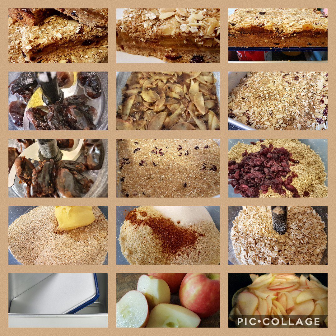 CARAMEL APPLE OAT BARS #PUSHPAN #FUNFARE #Apple #Caramel #OATS #baking #homemade #cranberry #dates #almonds #energy #misswilkinson #yummy