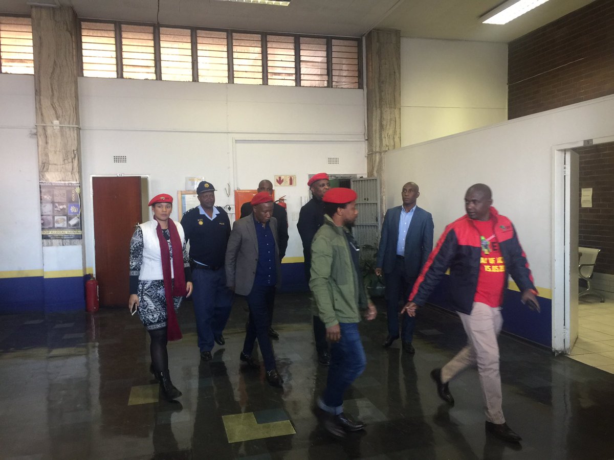 ewnreporter's tweet photo. #EFFTransnet Julius Malema has laid criminal charges against Malusi Gigaba, President Jacob Zuma and the Gupta family in Johannesburg. TK https://t.co/3LlnlPBLPy