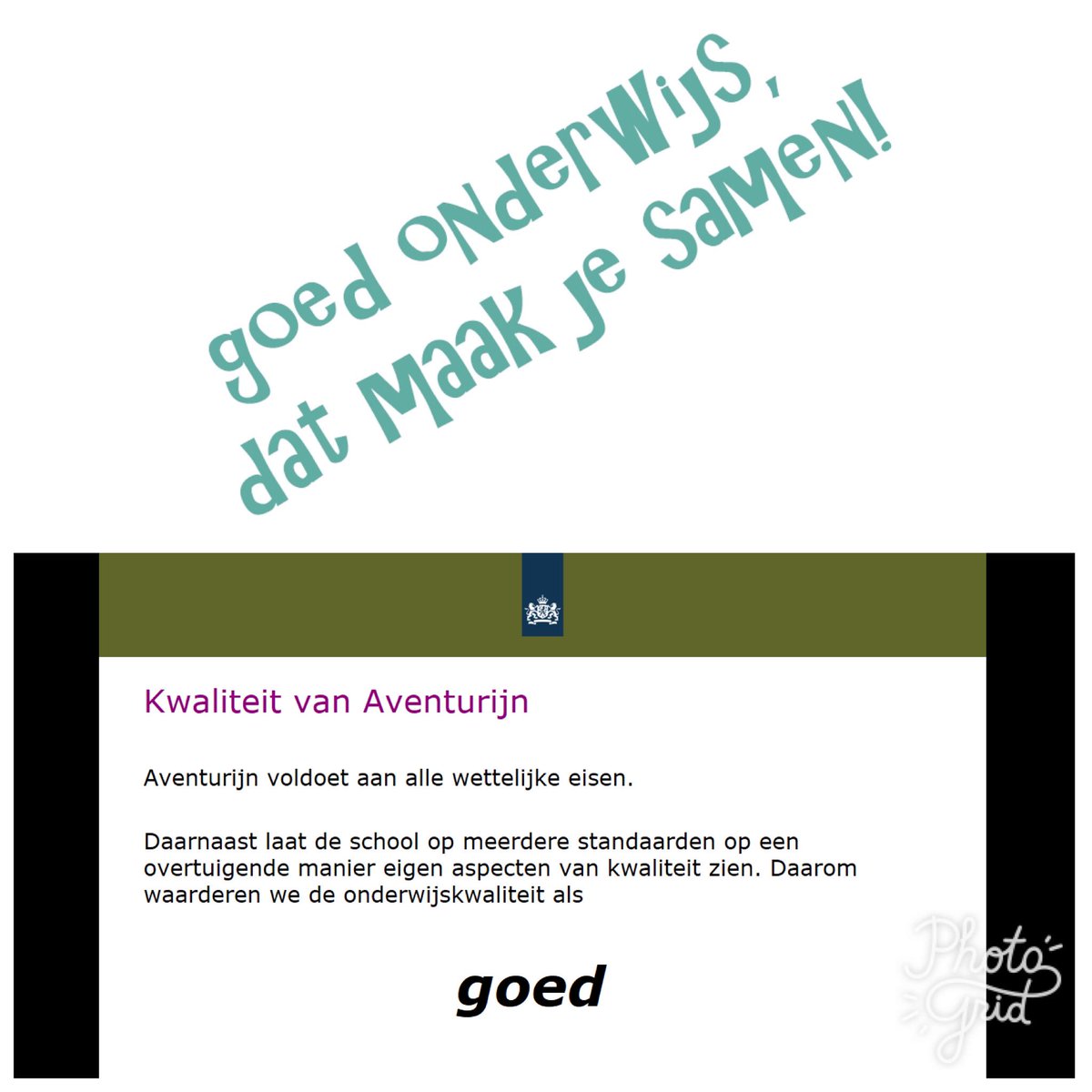 bsAventurijn's tweet photo. Waanzinnig trots op het hele team en ons onderwijs. #kwaliteitsonderzoek #inspectie https://t.co/a1NyuKsHuA
