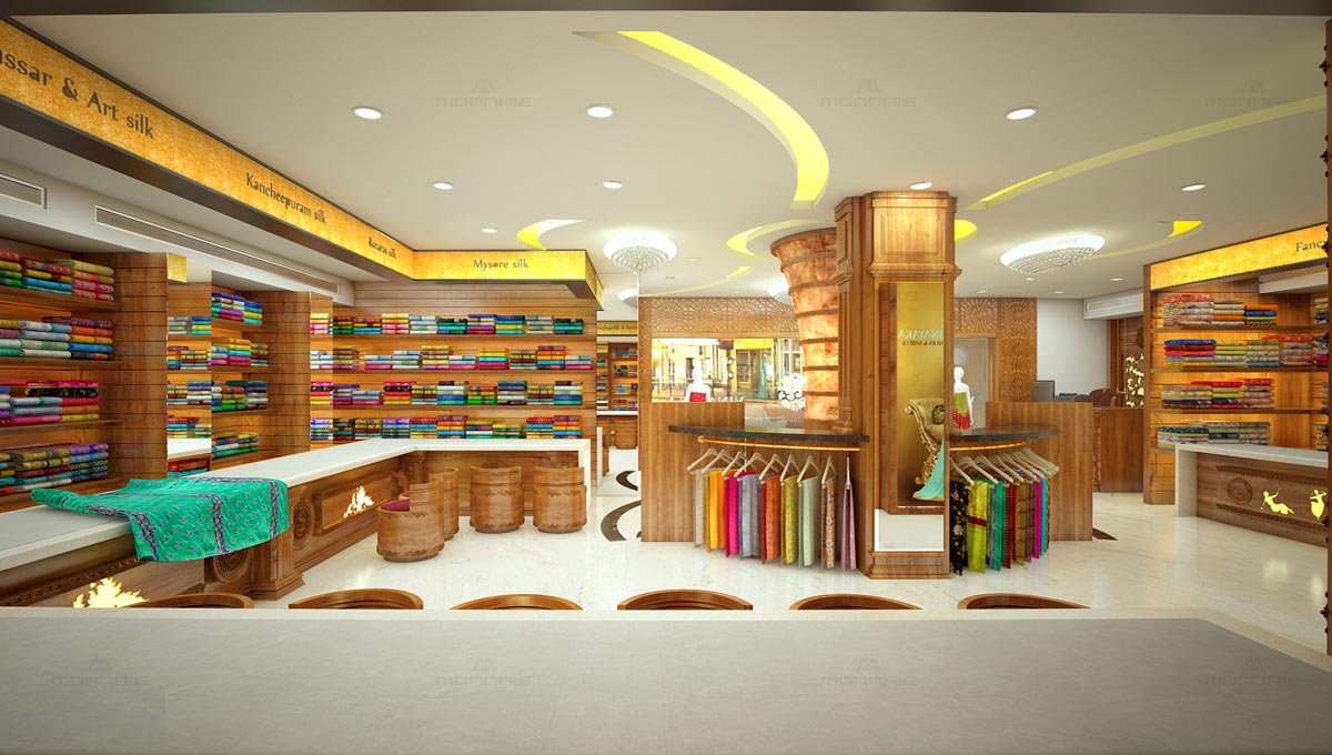 False Ceiling Design For Saree Shop