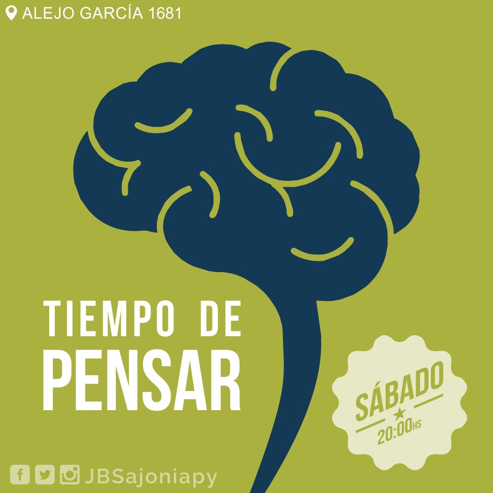 JBSajoniapy's tweet photo. Pensar no es malo... y nosotros lo sabemos! Este sábado te esperamos para que lo hagamos juntos https://t.co/DcdnZlxBQ0