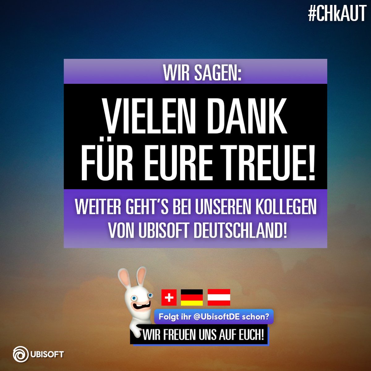 Vielen Dank für die tolle Zeit und eure Treue, wir sehen uns künftig auf <a href="/UbisoftDE/">UbisoftDE</a>! 🙂 #CHkAUT