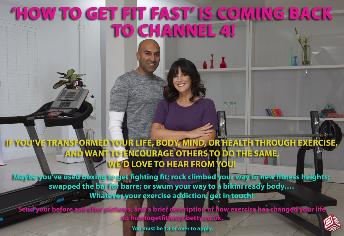 How2GetFitFast's tweet image. C4’s How to Get Fit Fast is back! Transformed your life, body or mind using exercise? We want to hear from you! howtogetfitfast@betty.co.uk