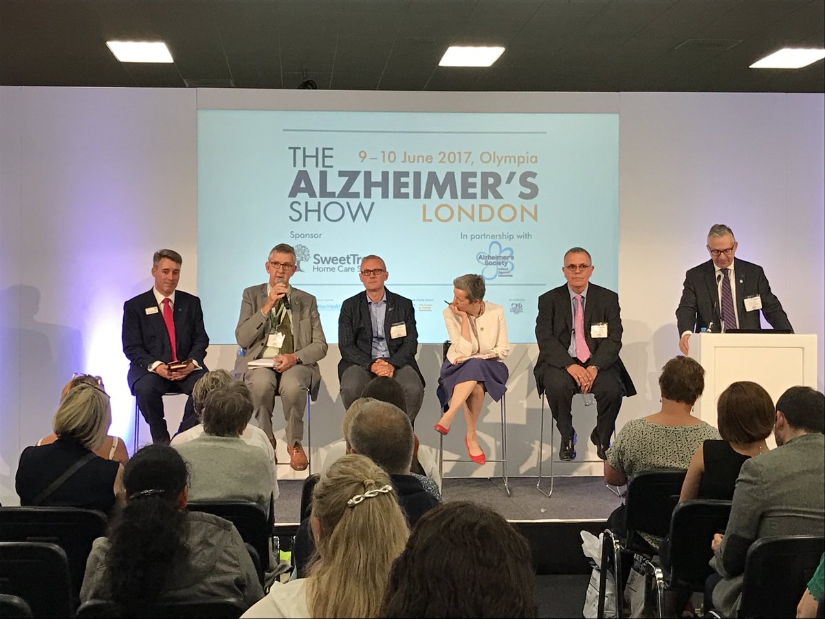 A panel of experts answering questions relating to dementia &amp; care in the #AlzShow Alzheimer's Matters Theatre, hosted by @JeremyHughesAlz.