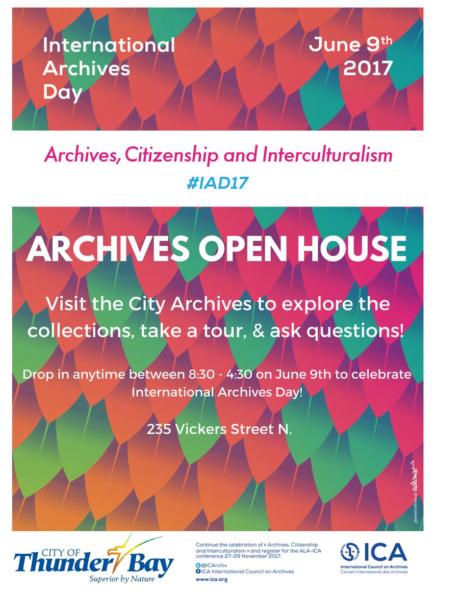 jshklr's tweet photo. Hey Tbay, this is happening today at the City of Thunder Bay Archives. Happy International Archives Day! #IAD17 #tbay https://t.co/YcZiAPFXj3
