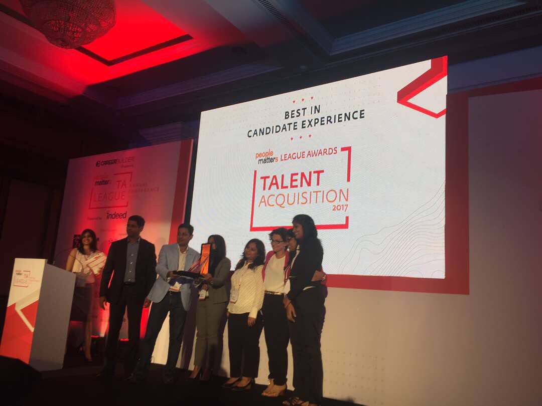 A big congratulations <a href="/Infosys/">Infosys</a> for being the best in candidate experience at League Awards - Talent Acquisition 2017 #TALeague