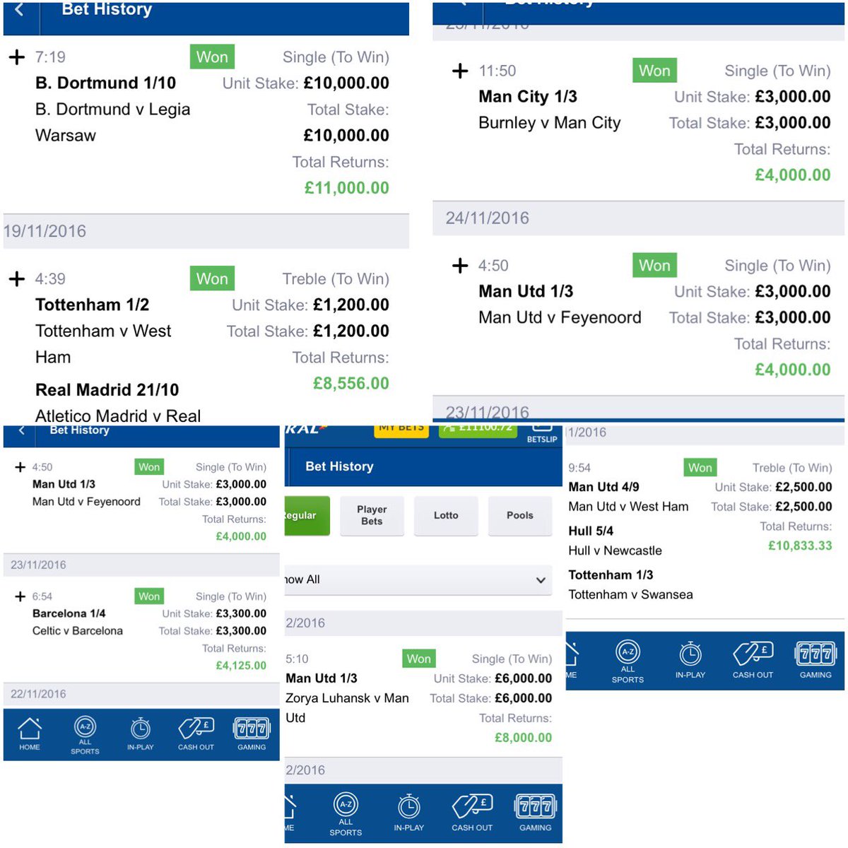 lewiskurila's tweet photo. #footballaccumulator #football #betting #coral #ladbrokes #money #instagram https://t.co/fAUcgG6W5b
