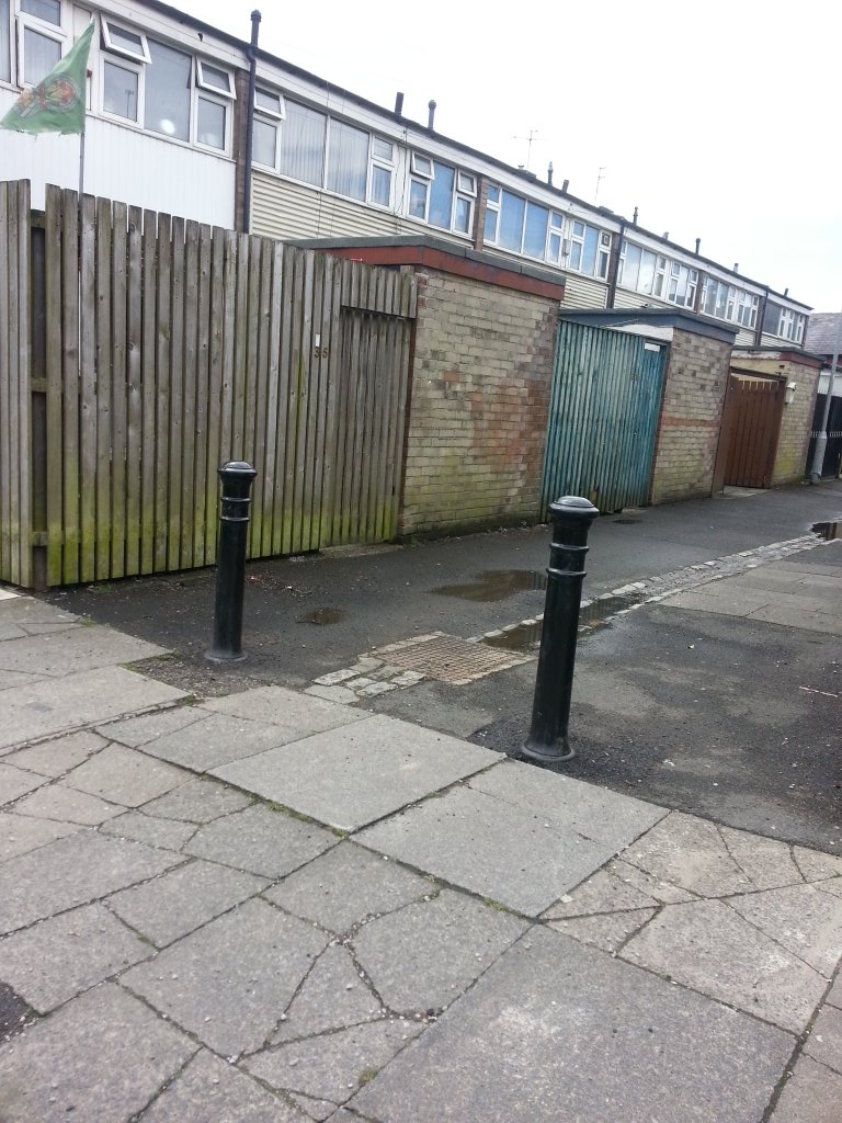 Bollards are up at Falmouth St to stop illegal parking. Keeping our areas safe #lookingafterourresidents <a href="/juliejfcho/">Julie Jones</a>