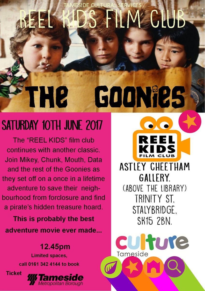 TamesideLibrary's tweet photo. #ReelKids continues at the Astley Cheetham Gallery tomorrow with one of the best adventure movies ever !! @FamiliesTamesid @mumsnetstockprt https://t.co/crDNzGzGDJ