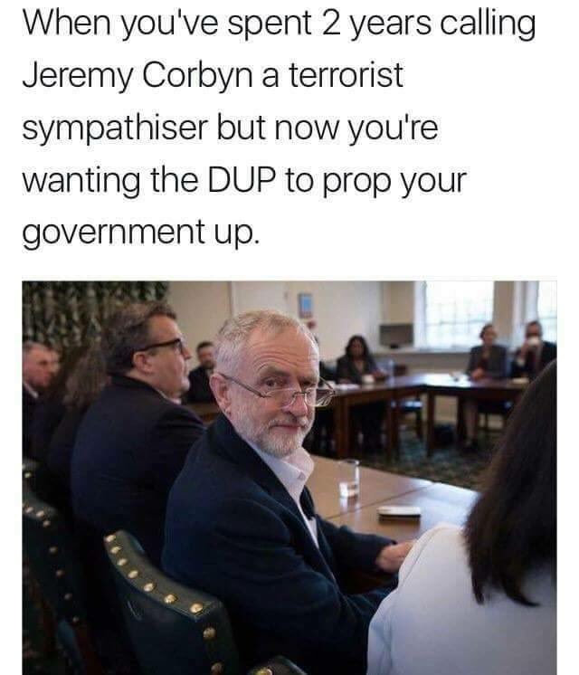 Don't look at me like that now Jeremy. #GeneralElection #hungparliment #DUP