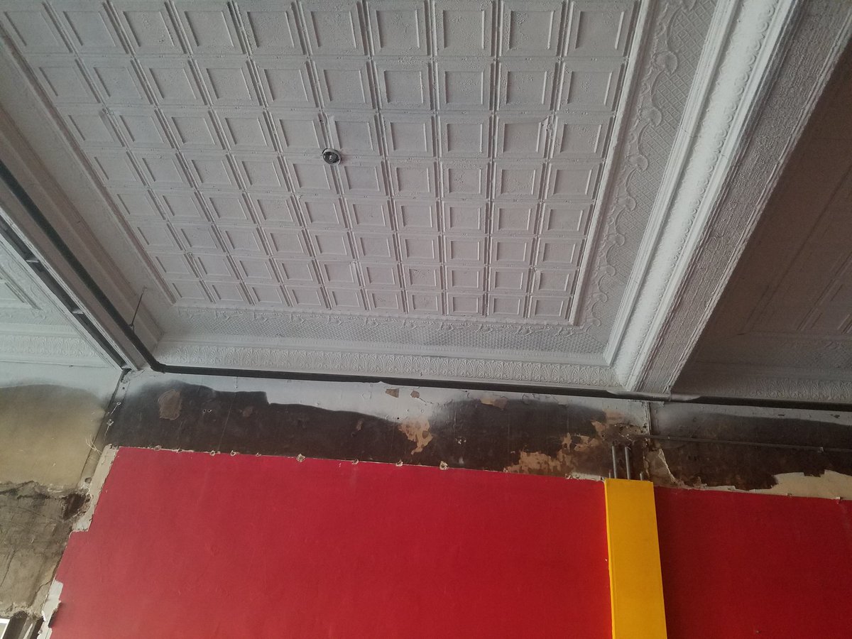 Work progressing on a project w/ some #renovation &amp; painting a 100yr old tin ceiling. #architecture