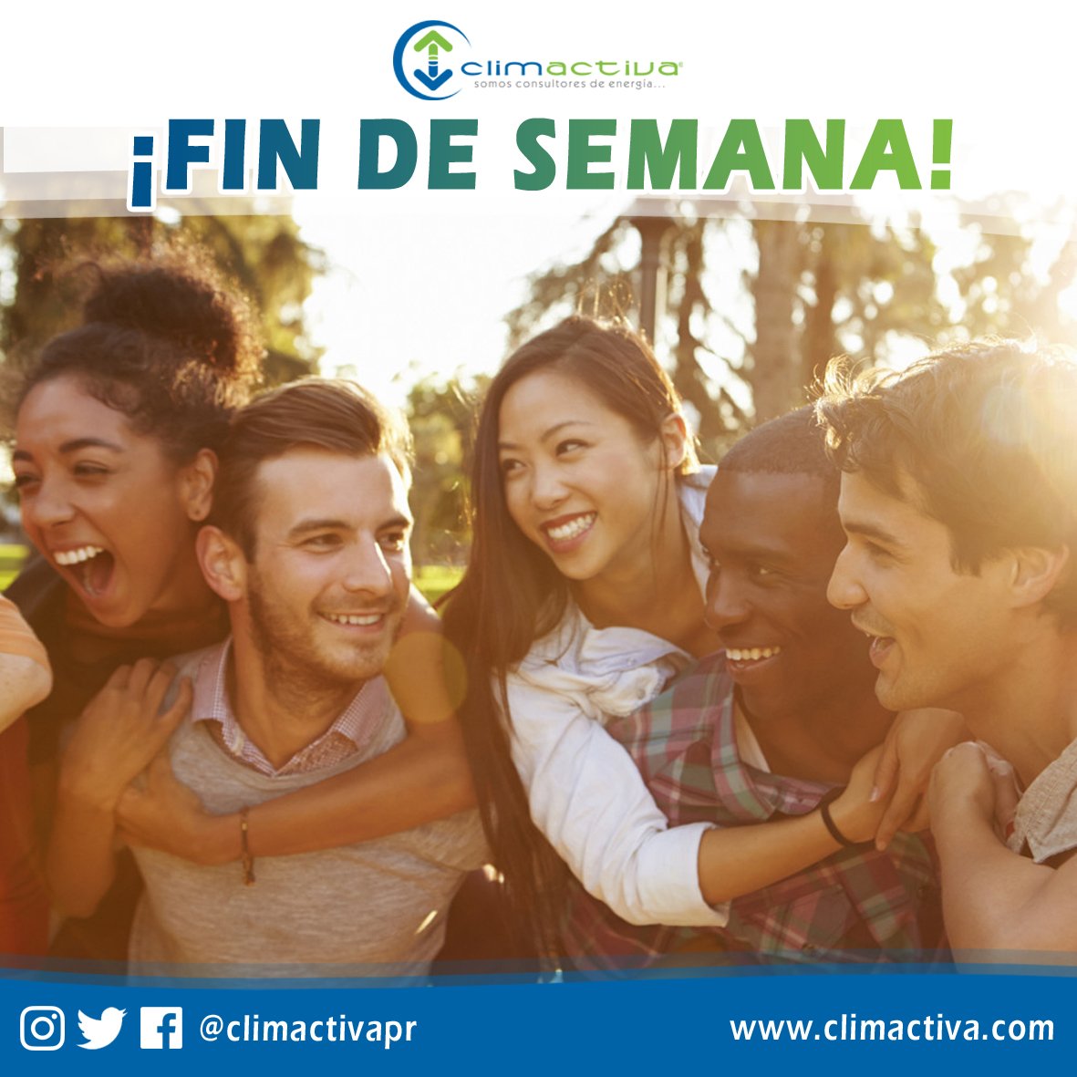 ClimactivaPR's tweet photo. ¡Llego el fin de semana! Aprovéchalo para disfrutar y celebrar, entre amigos y familia ¡Feliz Viernes! https://t.co/HYvaMEmnVM