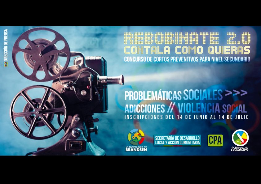 #Juventud #Secundarias #Educación
REBOBINATE 2.0 // CONCURSO DE CORTOS 2017
facebook.com/prensamunicipa…