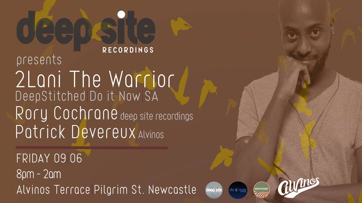 alvinosbarnewc's tweet photo. Head in tonight as @2lanithewarrior hits the terrace! Warm up from @patrickdevereux &amp; Rory @Deep_Site with deep deep #House beats #Newcastle https://t.co/7k42yXr1JI