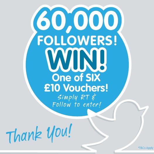 bmstores's tweet photo. ️🎉 #COMPETITION️ 🎉

FLW/RT for a chance to #WIN 1 of 6 £10 B&amp;M vouchers to CELEBRATE reaching 60,000 fans! Ends 23:59 11/6/17

THANK YOU! ️😘 https://t.co/aO6oQnedmo